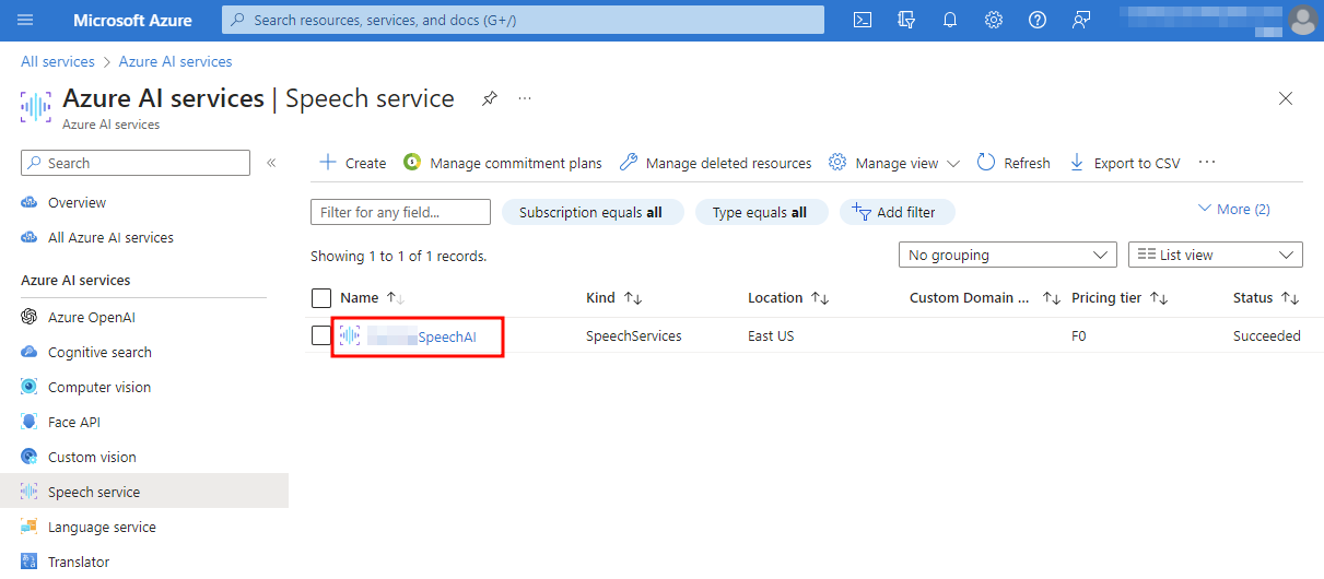 Azure AI Speech