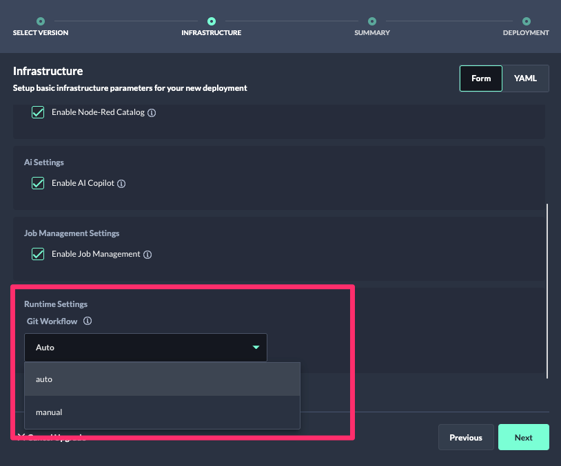 app-deployment-infrastructure-settings-git-workflow-mode.png